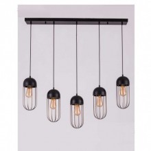 Bakır Telli Sıralı 5´li Sarkıt (Bakır-Siyah)